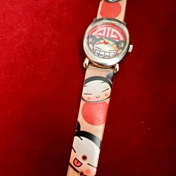 Rare Vintage Pucca Anime Cartoon Pink & Red Watch - Excellent Cond. - Picture 3 of 12